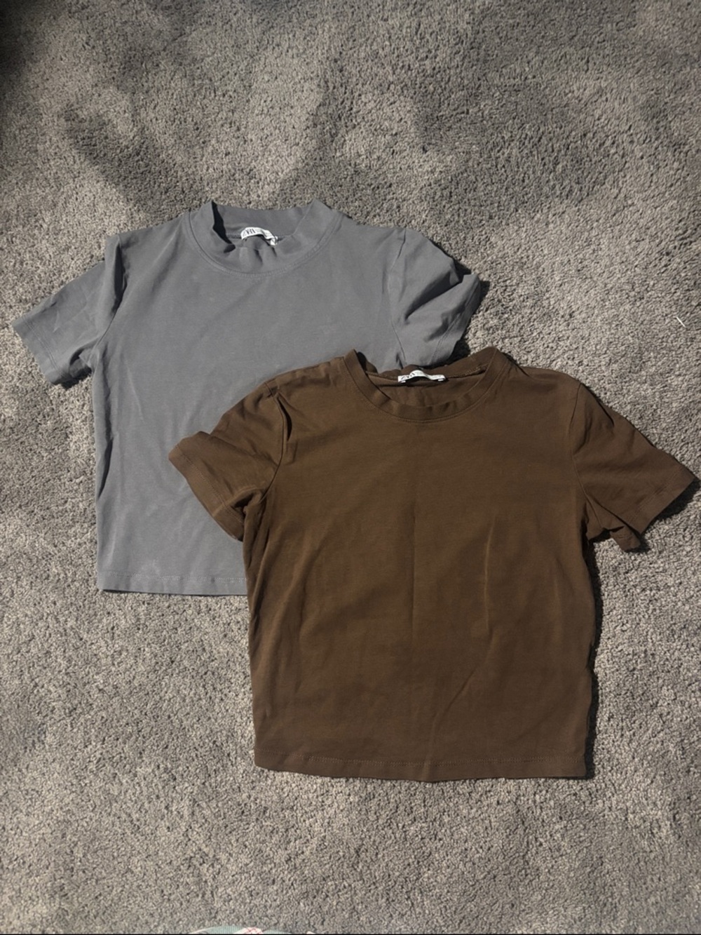 Zara Brown and Gray T-Shirts